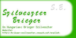 szilveszter brieger business card